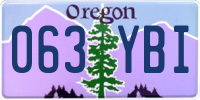 OR license plate 063YBI