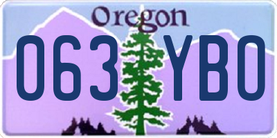 OR license plate 063YBO