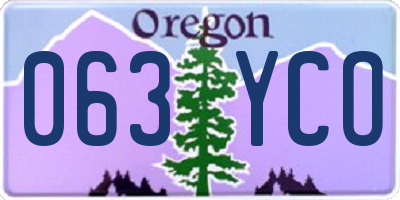 OR license plate 063YCO