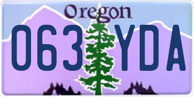 OR license plate 063YDA