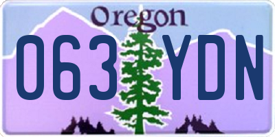 OR license plate 063YDN