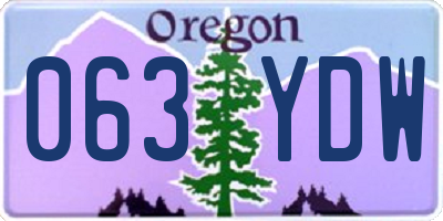 OR license plate 063YDW