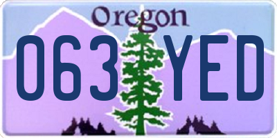 OR license plate 063YED
