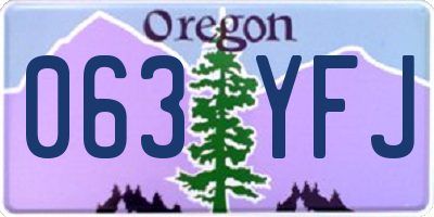 OR license plate 063YFJ