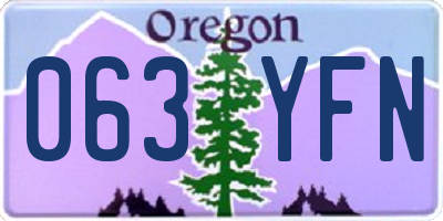 OR license plate 063YFN