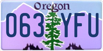 OR license plate 063YFU