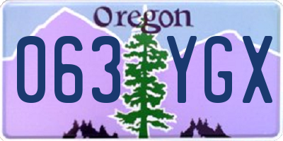 OR license plate 063YGX