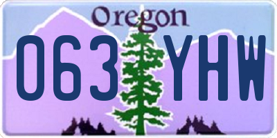 OR license plate 063YHW