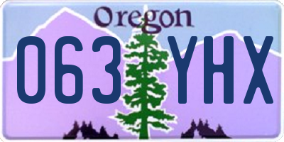 OR license plate 063YHX