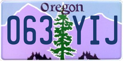 OR license plate 063YIJ