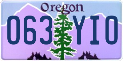 OR license plate 063YIO