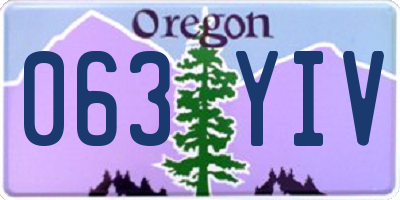 OR license plate 063YIV