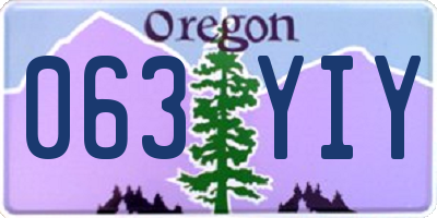OR license plate 063YIY