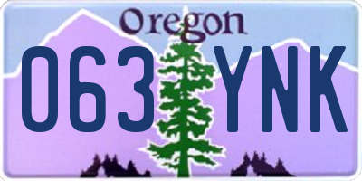 OR license plate 063YNK