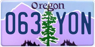 OR license plate 063YON