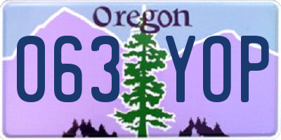 OR license plate 063YOP