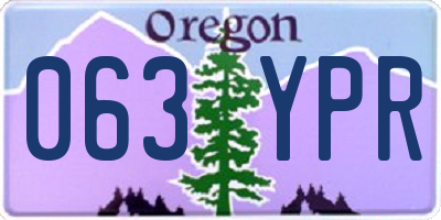 OR license plate 063YPR