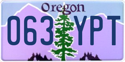 OR license plate 063YPT