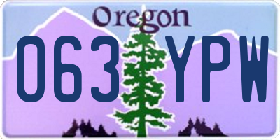 OR license plate 063YPW