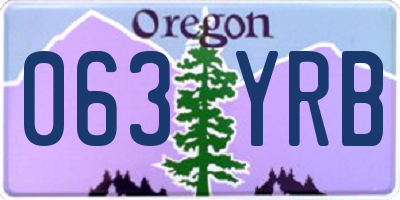 OR license plate 063YRB