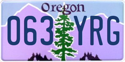 OR license plate 063YRG