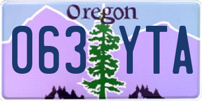OR license plate 063YTA