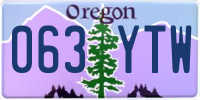 OR license plate 063YTW
