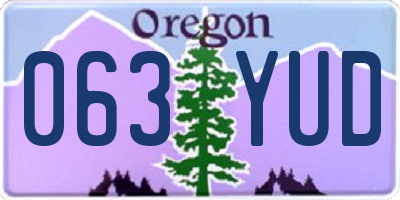 OR license plate 063YUD