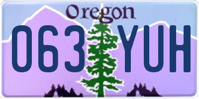 OR license plate 063YUH