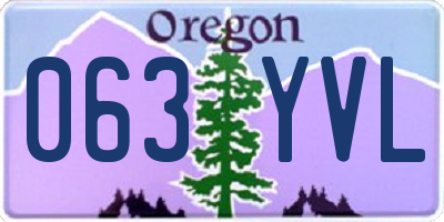 OR license plate 063YVL