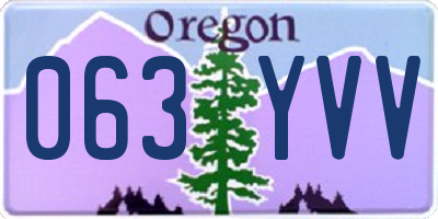 OR license plate 063YVV