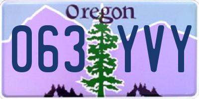 OR license plate 063YVY