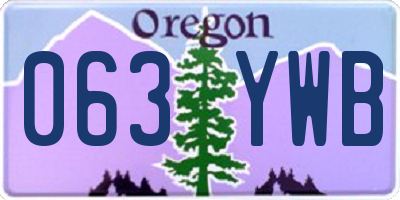 OR license plate 063YWB