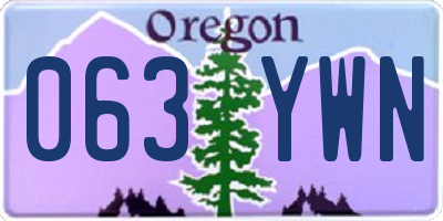 OR license plate 063YWN