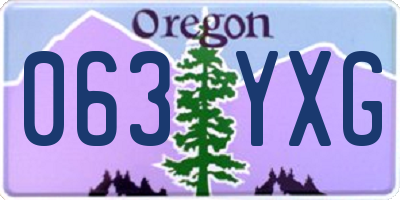 OR license plate 063YXG