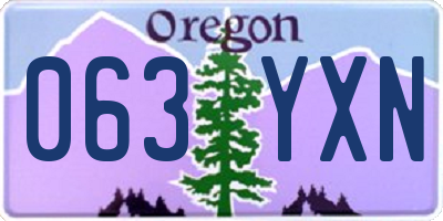 OR license plate 063YXN