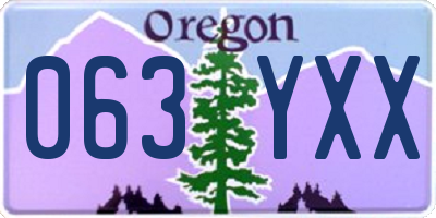OR license plate 063YXX