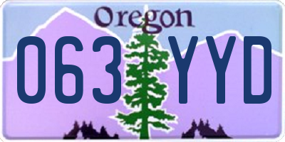 OR license plate 063YYD