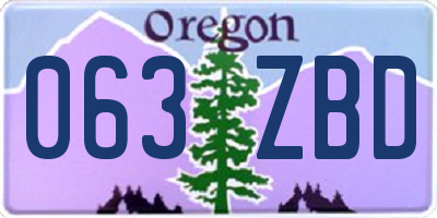OR license plate 063ZBD