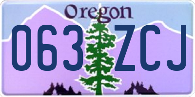 OR license plate 063ZCJ