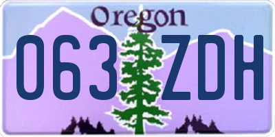 OR license plate 063ZDH