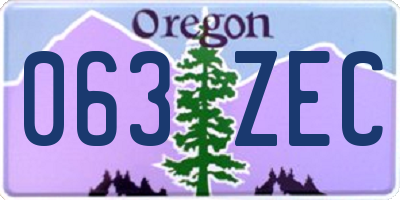 OR license plate 063ZEC