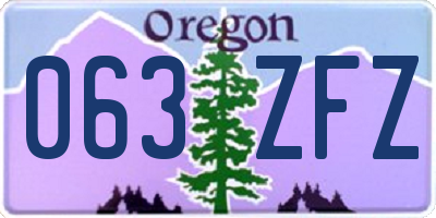 OR license plate 063ZFZ