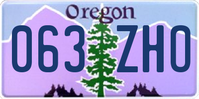 OR license plate 063ZHO