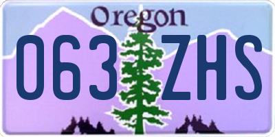 OR license plate 063ZHS