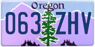 OR license plate 063ZHV