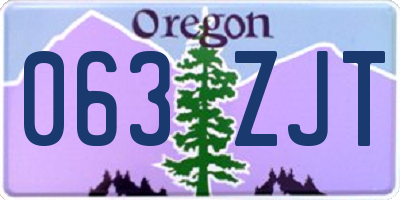 OR license plate 063ZJT