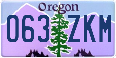 OR license plate 063ZKM