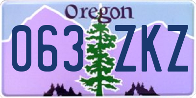 OR license plate 063ZKZ