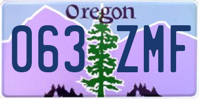 OR license plate 063ZMF